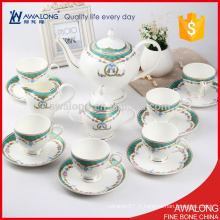 Ensembles de thé à café en ossature royale et bleu clair pour mariage et cadeau